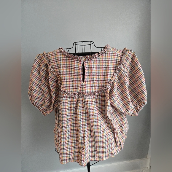 Old Navy Plaid Ruffle Blouse XXL - Picture 3 of 6
